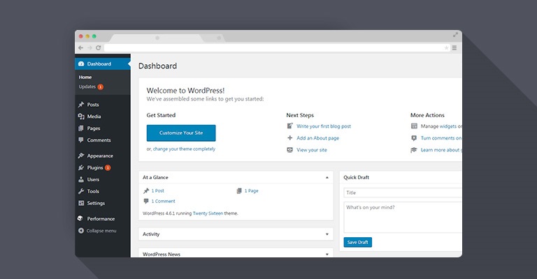 WordPress Admin Panel & ToolBar