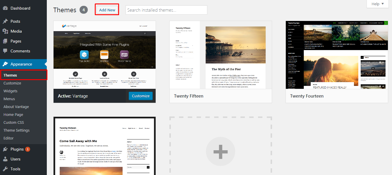 Install Theme via WordPress Dashboard