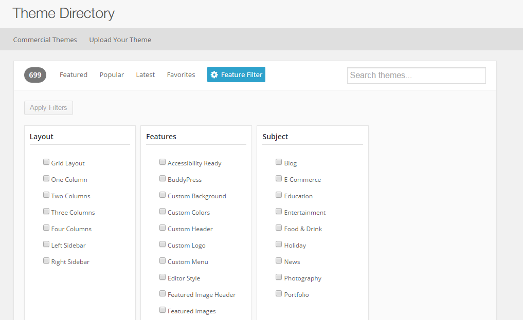 WordPress theme directory