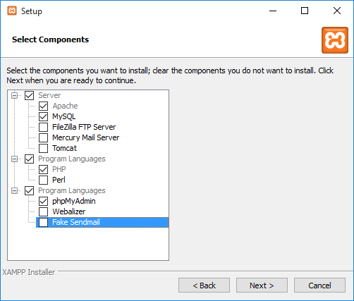 select the components