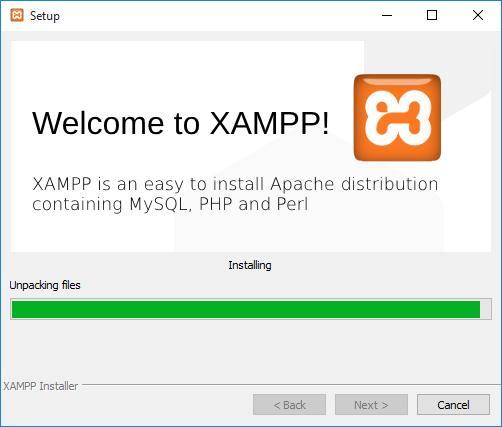 click Next and wait for XAMPP