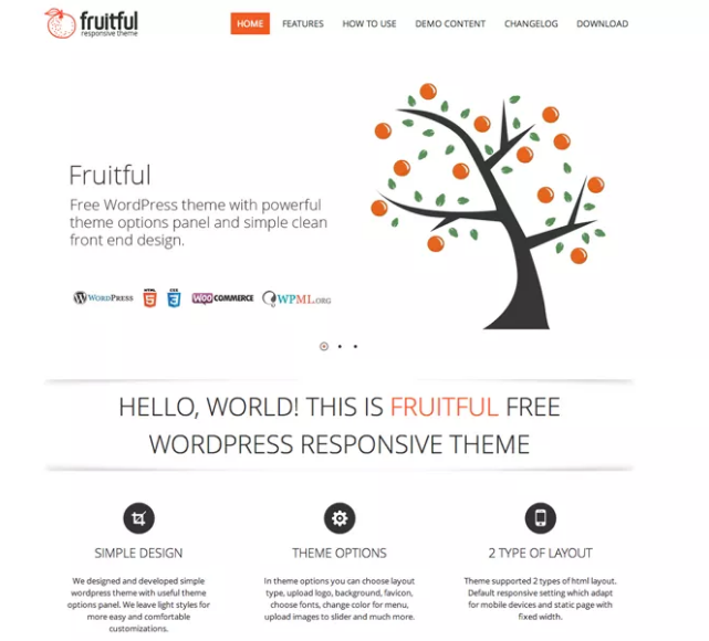 fruitful theme minimalist theme for WordPress