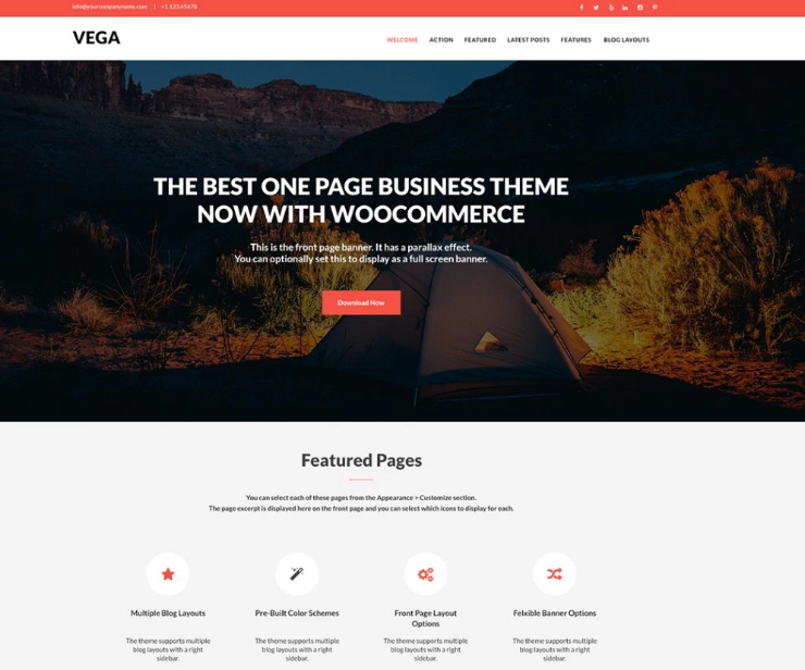 Minimalist Vega Theme for WordPress