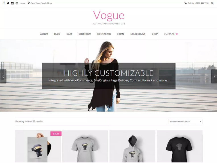 vogue minimal design theme for WordPress