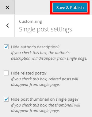 single post setting