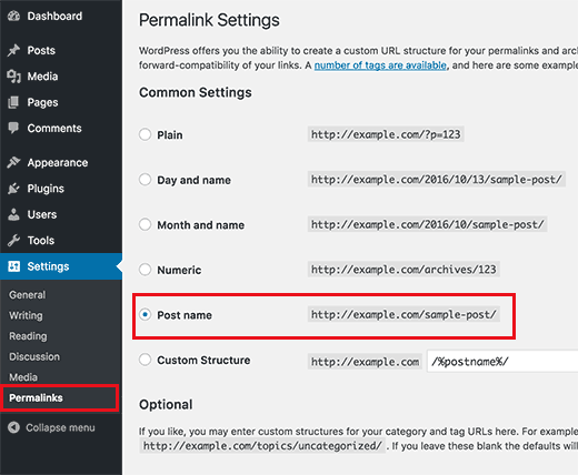 Permalink Setting