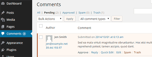 Enable and Moderate Comments on WordPress