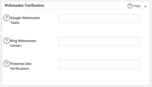 Webmaster verification