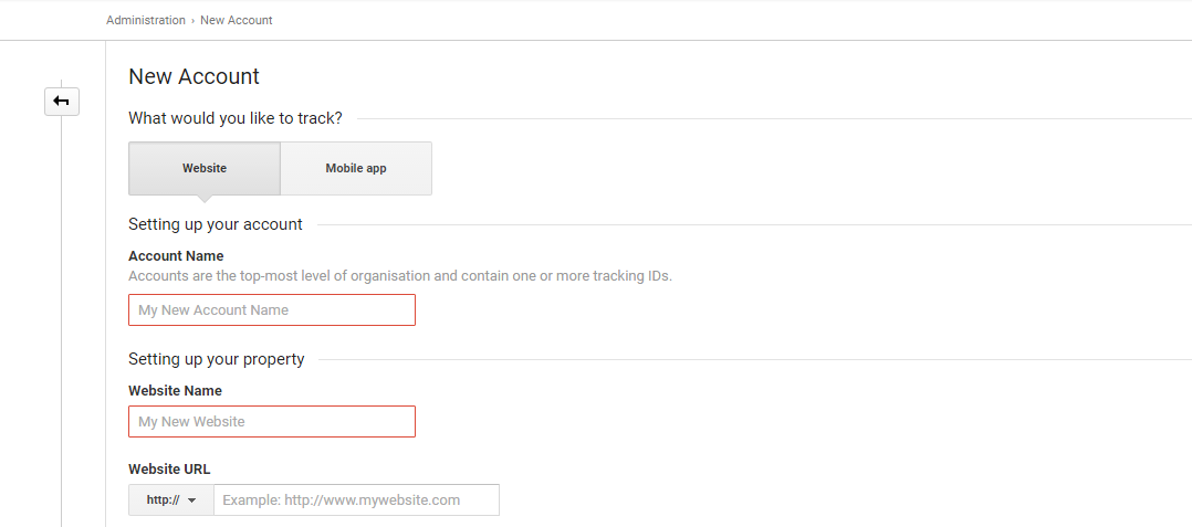 Sign up for Google Analytics
