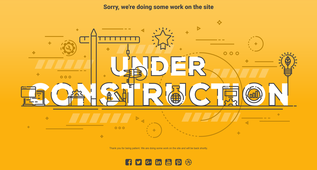 under construction page designing for site maintenance mood