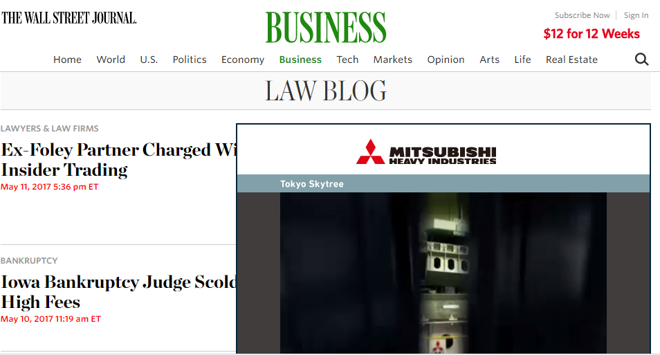 Wall Street Journal Law Blog