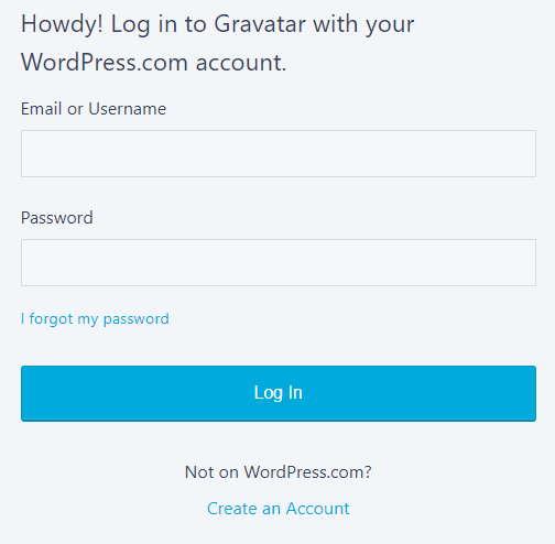 Login to Gravatar