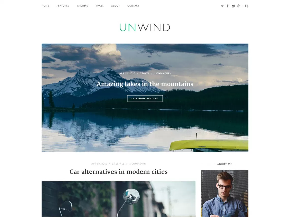 SiteOrigin Unwind blog theme