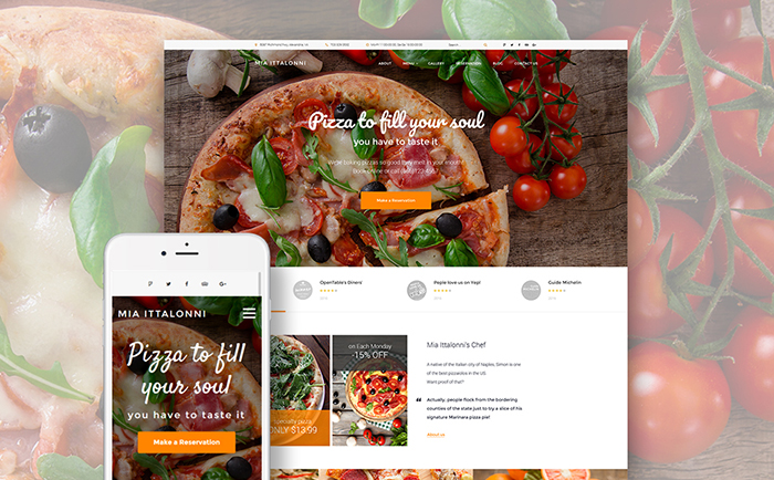 Mia Ittalloni WordPress Restaurant Theme