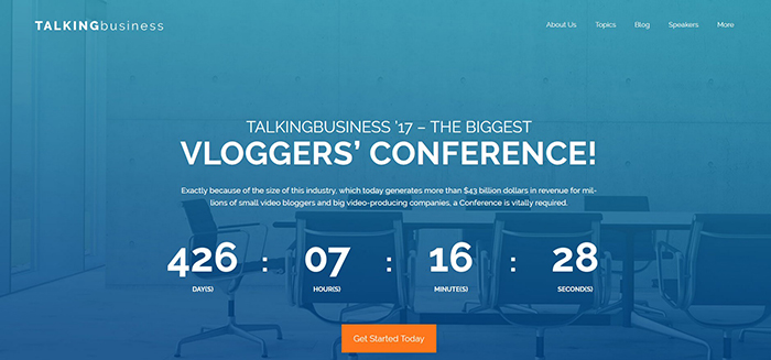 Talking Business Free WordPress Theme for meetups