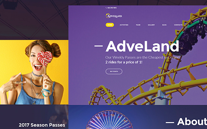 Adveland Amusement Park Free WordPress Theme