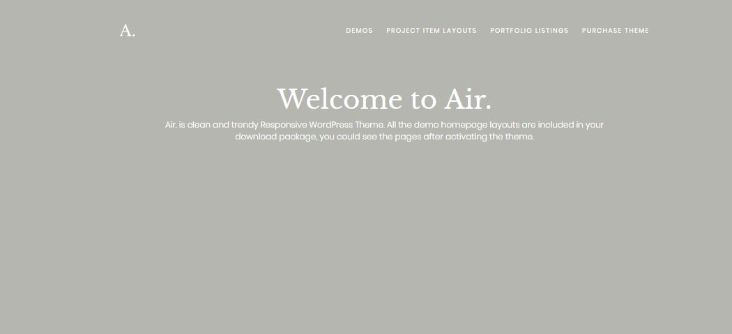 Air WordPress minimal style theme