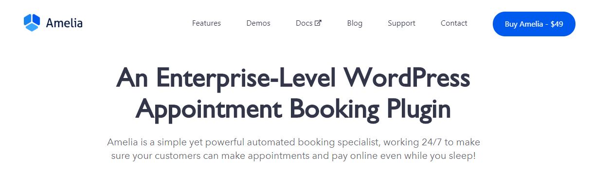 Amelia WordPress booking plugins