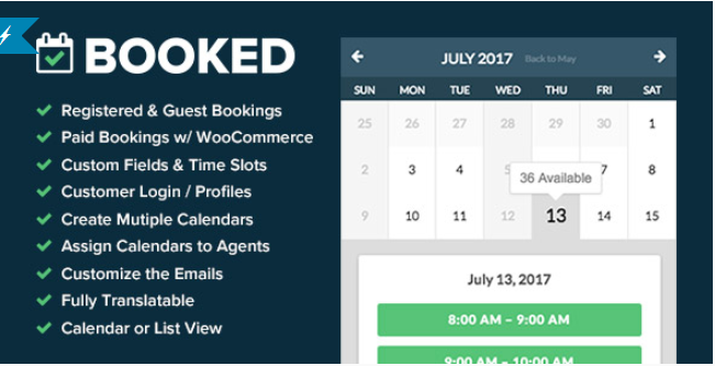 Booked Appointment Booking Plugin for WordPress