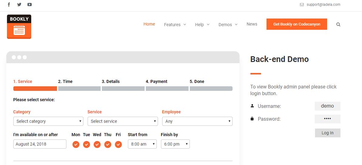 Bookly WordPress booking plugin