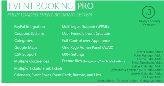 Event Booking Pro WordPress scheduling booking plugin
