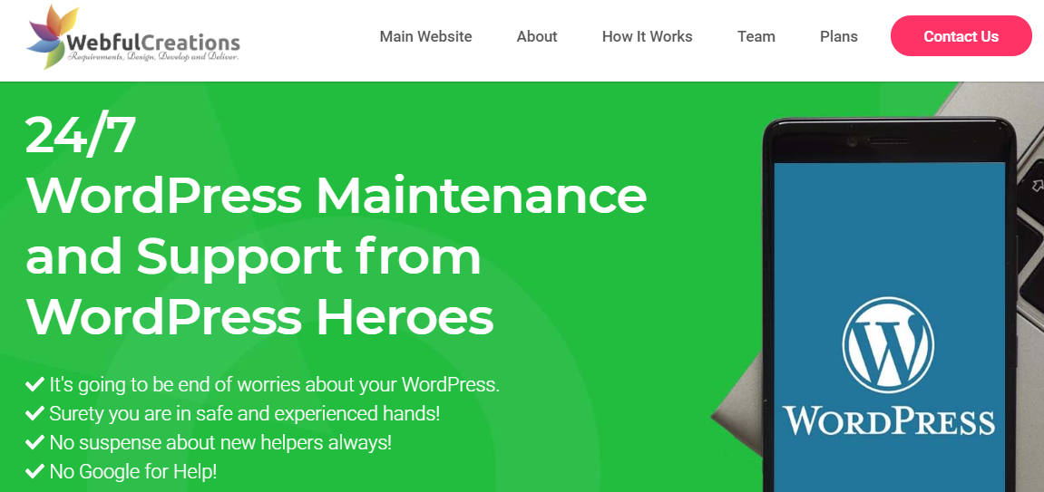 Webful Creations WordPress maintenance support