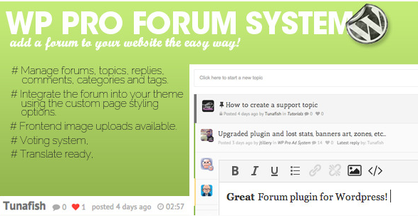 WP Pro Forum System wordpress forum plugins