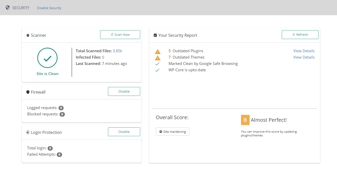 Website security scans