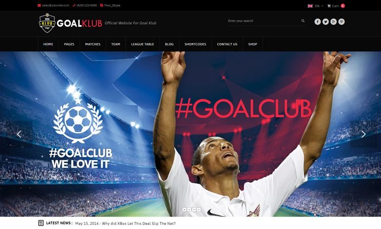 Goal Club Event WordPress Theme