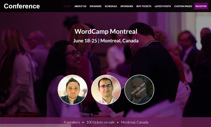 Conference Events WordPress theme