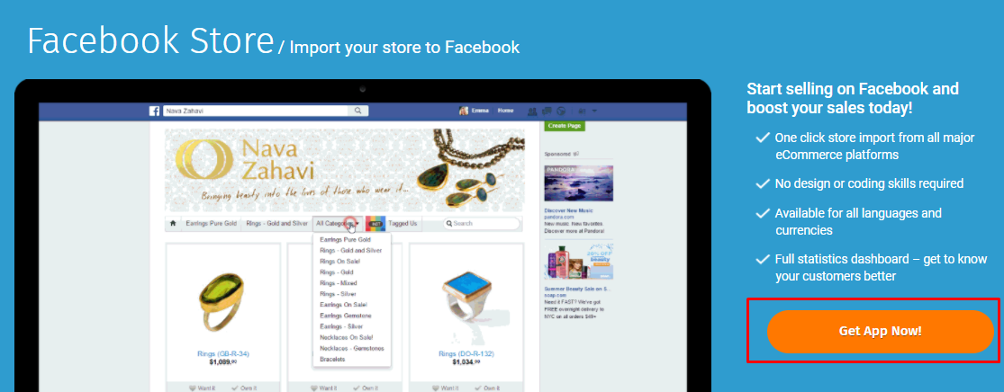 Get Facebook store app 