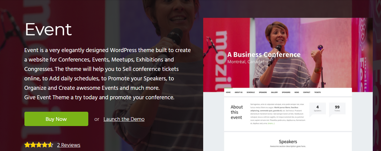 free event wordpress theme