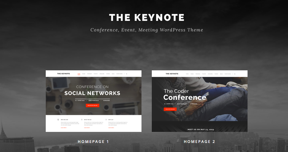 The Keynote conference event WordPress theme