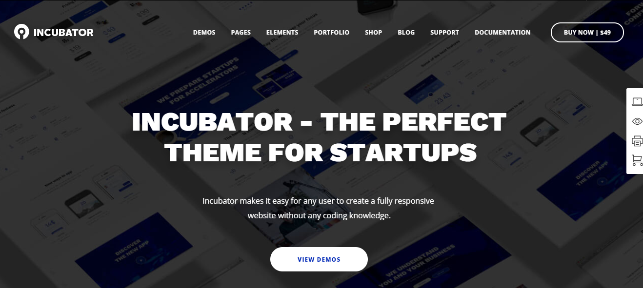Incubator wordpress theme for event websites