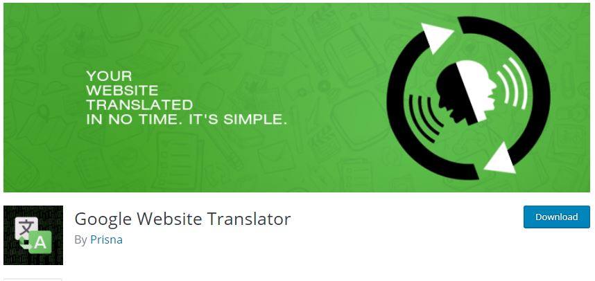 Google Website Translator language plugin