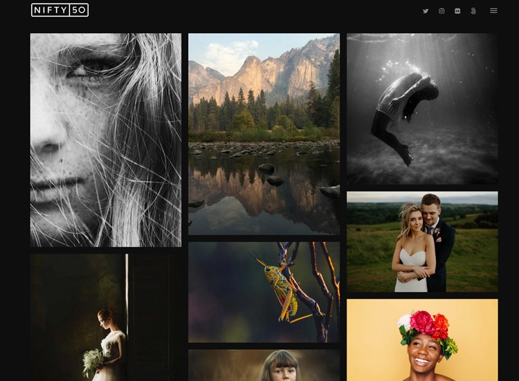 nifty fifty wordpress theme for artists