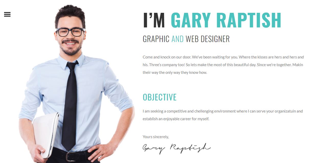 Raptish Resume/CV WordPress Theme 