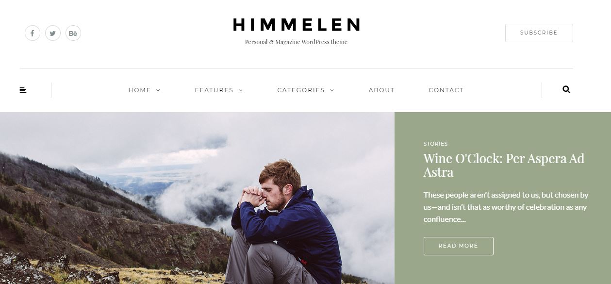 Himmelen fashion blogger wordpress themes
