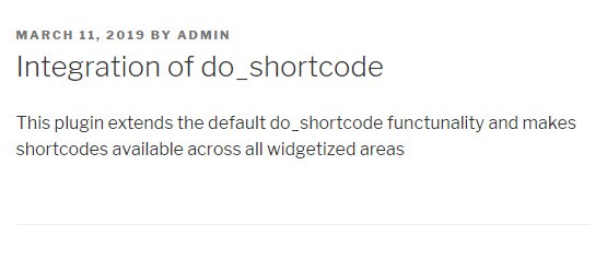 Integration of do_shortcode
