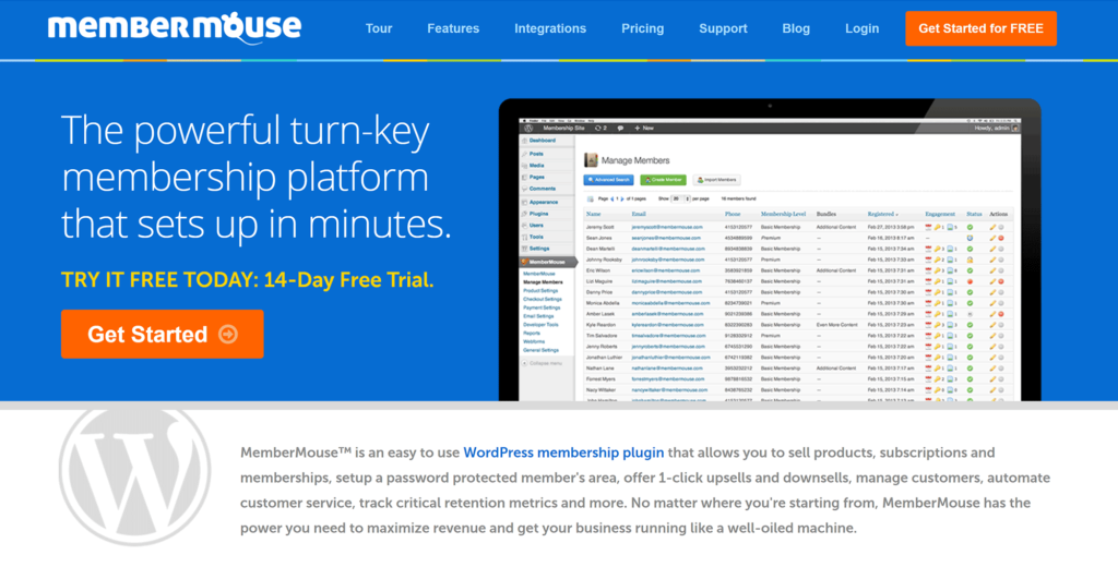 MemberMouse WordPress membership plugin