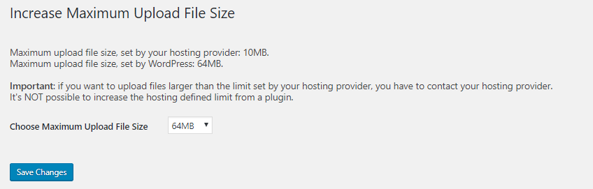 Increase Upload Limit in WordPress