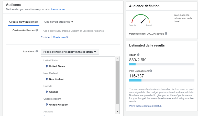 facebook audience targeting