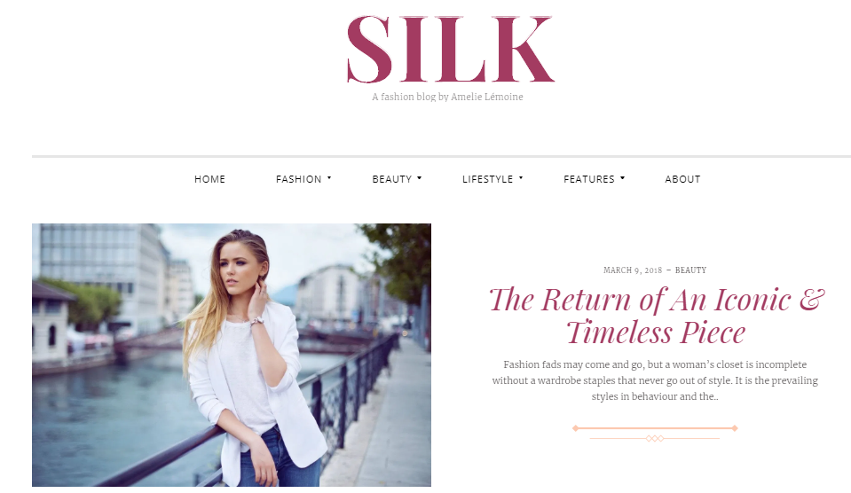 Silk fashion blog wordpress theme