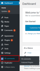 WordPress FB comments tab