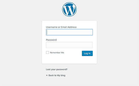 WordPress login and registration pages
