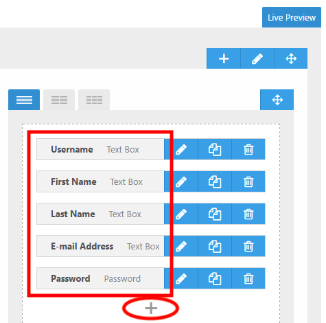 Fields Manager section in Ultimate Member Plugin 
