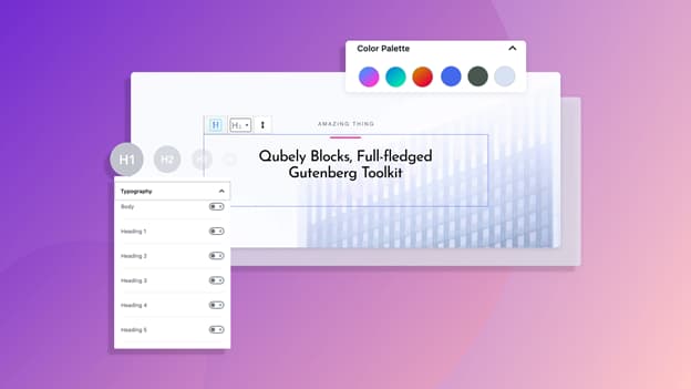 Global Color and Typography Settings Qubely Feature