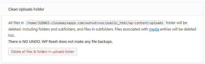 wp reset file deleting step