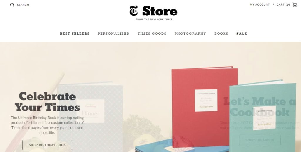 New York Times Store web design example